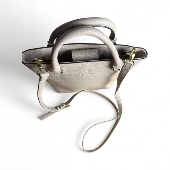Nanette Lepore Crossbody Leather Cream Satchel detachable strap Top handles Bag - Picture 5 of 7